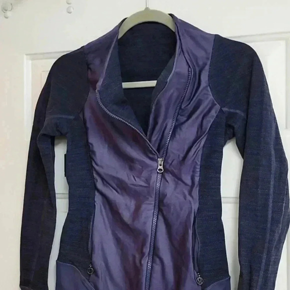 Lululemon Purple Asymmetrical Moto Jacket Full Zip Pockets - Picture 2 of 9